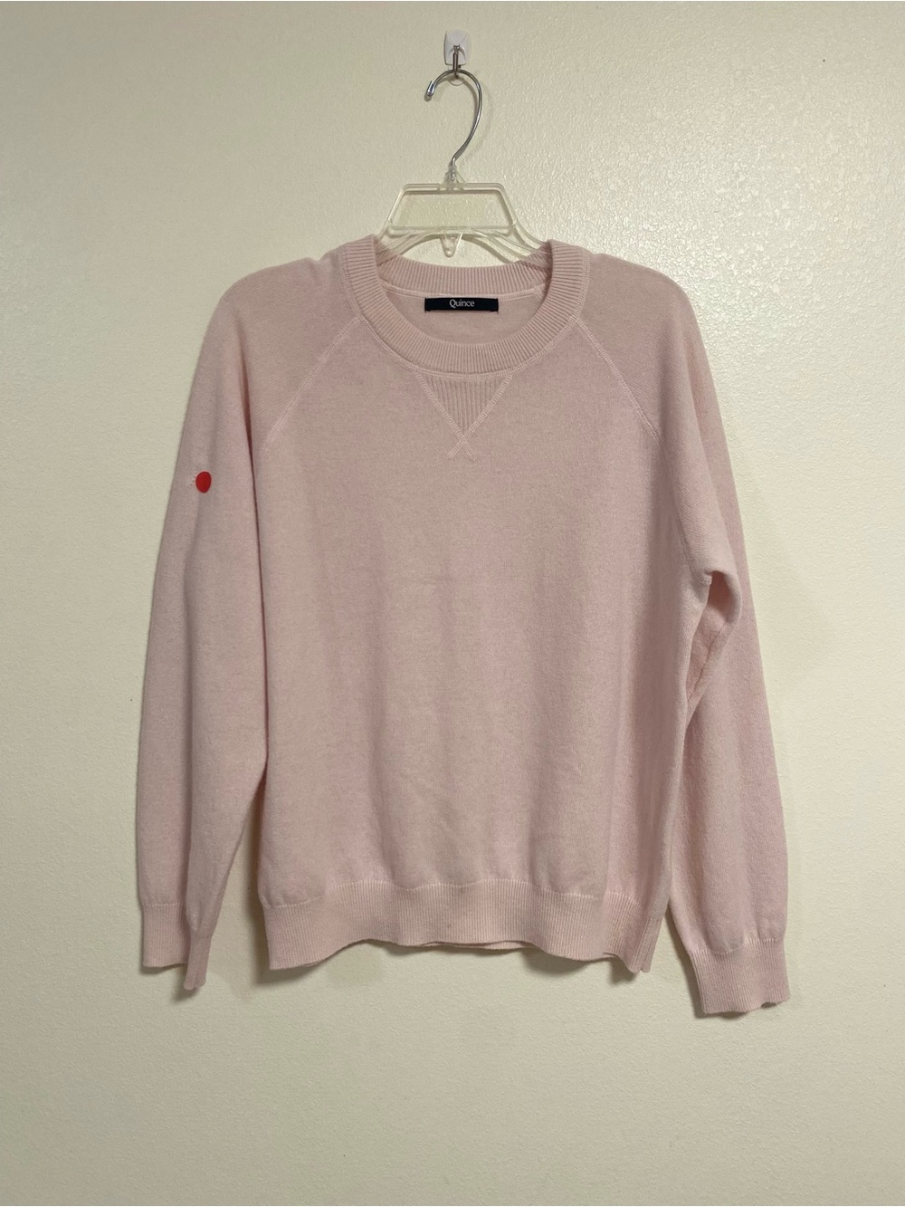 Quince Sweater Women’s Size XL Pink 100% Cashmere Crew Neck Sweater FLAWS